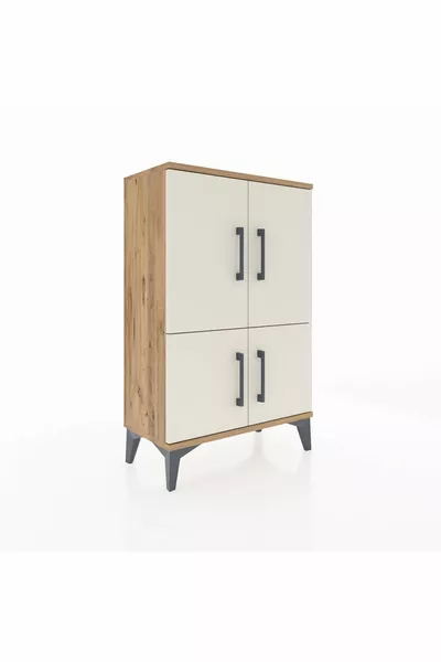 Arges Cabinet 2 Shelves 4 Doors Pine-Onyx
