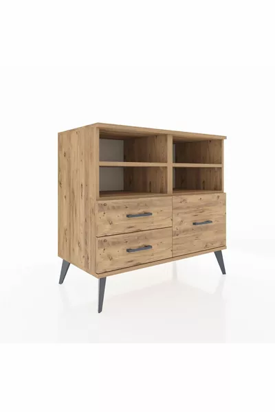 Hyperion Kast 4 Planken 3 Lades Den-Hout