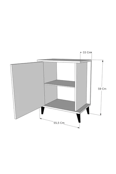 Home Enda Adela Shelved Modern Nightstand Atlantic Pine