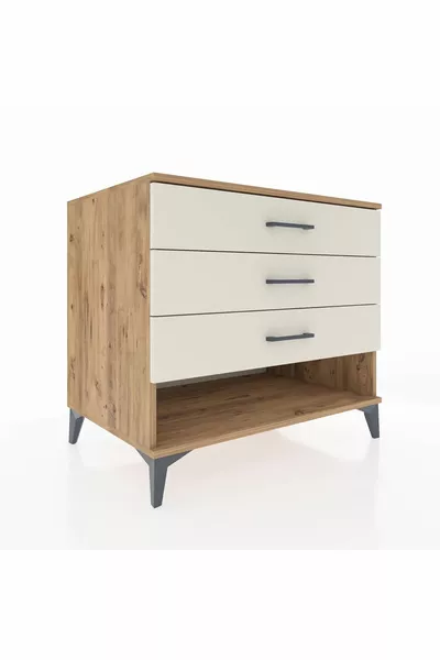 Kronos Dresser 3-Drawer Pine-Onyx