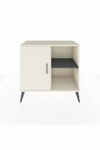 Cassettiera Hyperion con 2 Ripiani e 1 Anta Moonstone/Moonstone/Antracite