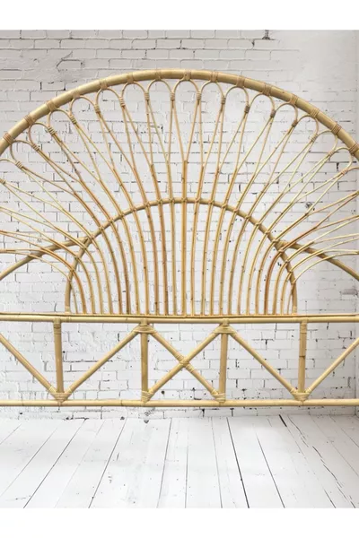 Testata Letto Matrimoniale in Bambù  Cm, Testata Letto Matrimoniale in Rattan