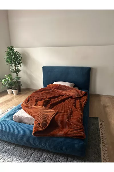 DuoBed Guest Bed with Ribbed Plush Base + Headboard + Mattress Twin Bed