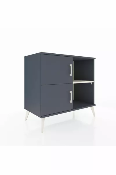 Hyperion Dresser 2-Shelf 2-Door Anthracite-Anthracite/Marble