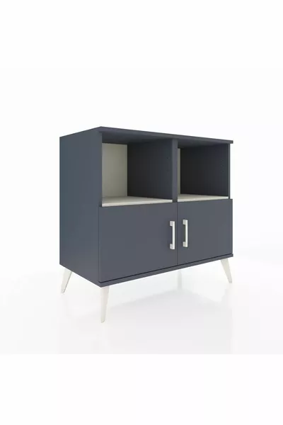 Hyperion Dresser 2-Shelf 2-Door Anthracite-Anthracite/Marble