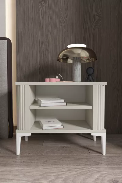 Table de chevet LİSA avec étagères - Commode - Table d'appoint - Organisateur