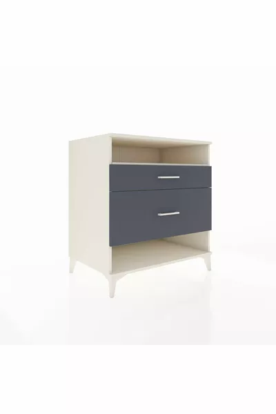 Kronos Dresser Single Shelf 2 Drawers Moonstone-Anthracite