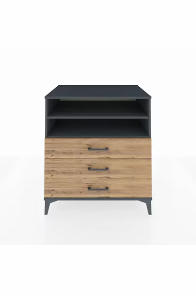 Kronos Dresser 2 Shelves 3 Drawers Anthracite-Pine