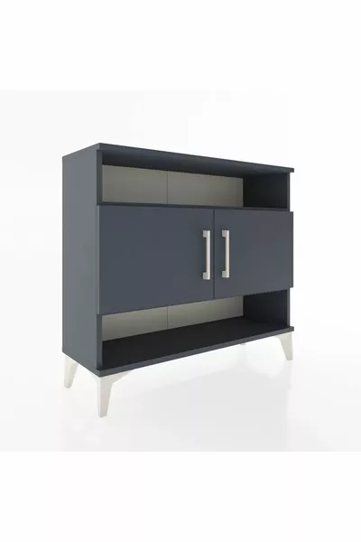 Arges Kast 3 Planken 2 Deuren Antraciet-Antraciet