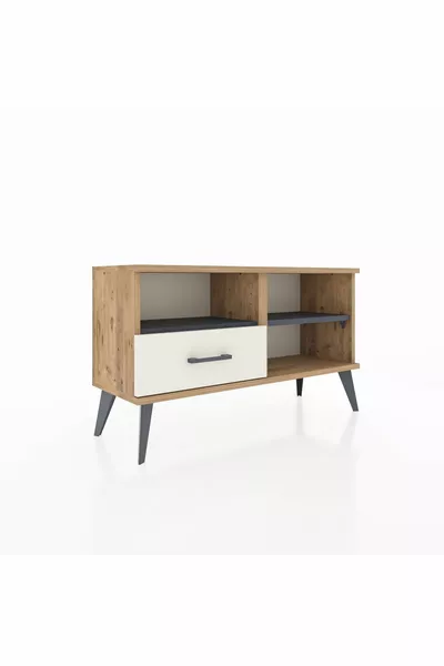 Arges Dresser with 2 Shelves and 1 Drawer Pine-Anthracite/Stone