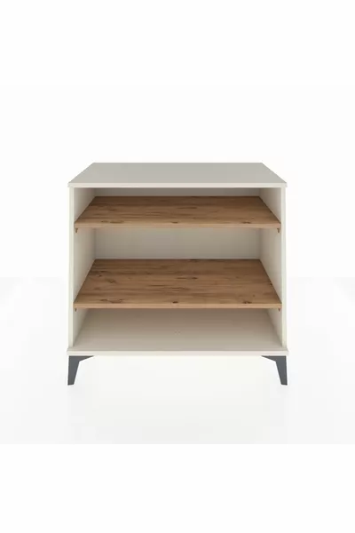 Commode Hyperion 2 étagères Pierre de lune-Pin