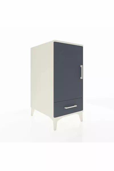 Тумба Kronos с 3 полками, 1 ящиком и 1 дверцей, Лунный камень-Антрацит