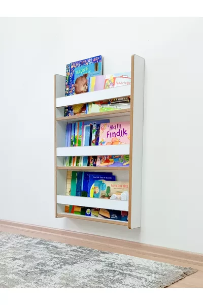 3-Shelf X Cm MDF Montessori Bookshelf Educational Children's Bookshelf White