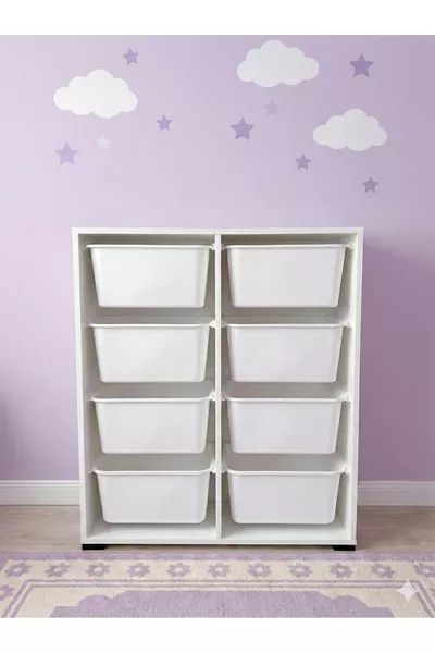 Armoire de Jouets Polyvalente à 8 Tiroirs et Unité de Rangement – Organisateur de Chambre d’Enfant avec ÉTIQUETTE CADEAU