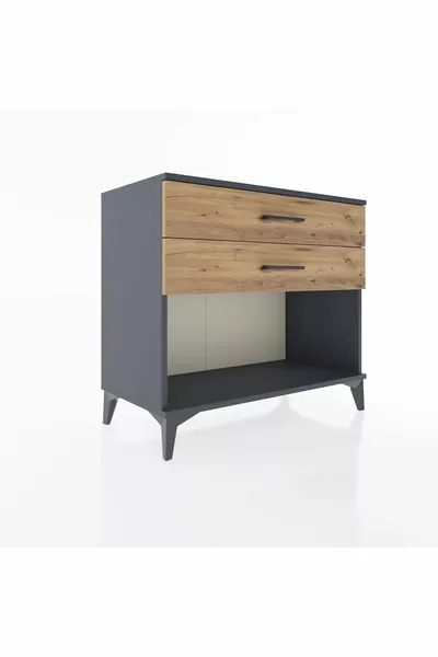 Hyperion Dresser 2 Drawers Anthracite-Pine