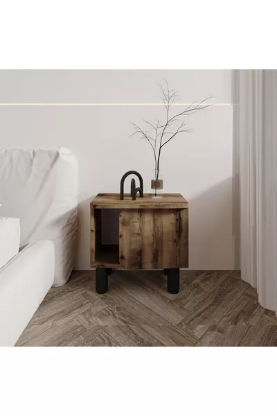 River Komodin – Stylish and Functional Bedside Table in Antique Walnut