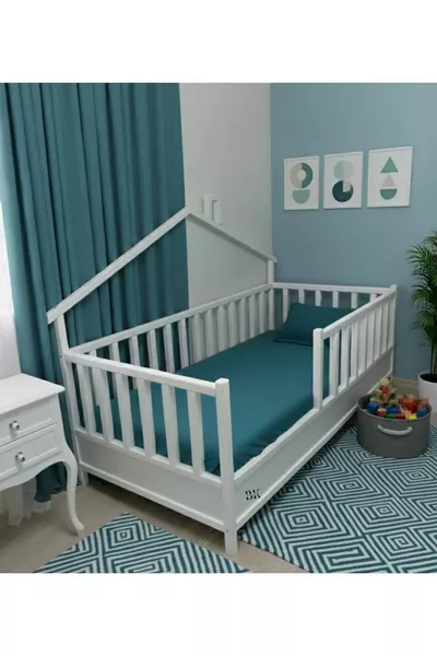 White Natural Wood Bed Montessori Baby and Children's Bed