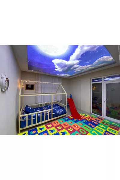 Lit Montessori avec cadre compatible et toit pour meubles Köşk