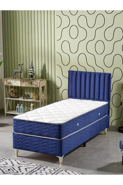 Ezgi Single-Person 3-Piece Set Bed + Base + Headboard
