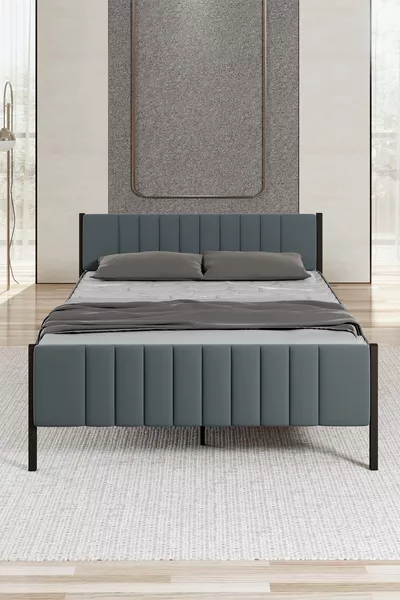 Lotus Metal Bed Frame Anthracite Color, Available in Size Options