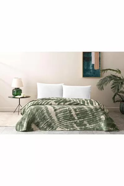 Vivien Patterned% Cotton Cotton Blanket, Khaki, Single Size