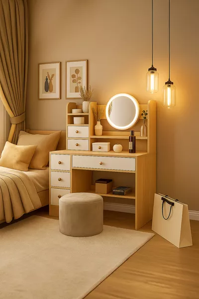Premium Kwaliteit 1e Klasse % MDF Verlichte Spiegel Moderne Make-up Tafel (K)