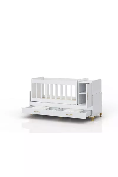 MDF with Railing, Mother-Side, With Cabinet, With Drawer, Expandable, Can Be a Bed, Rocking Cradle