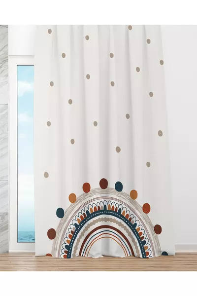Regenbogen Kinderzimmer Set (Gardine - Bettdecke und Kissen - Teppich)