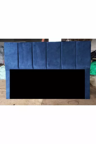 Tête de lit en nubuck bleu marine