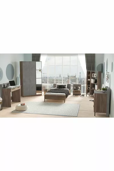 Комплект за детска стая New Home 6 части Бетонно кафяво -cg