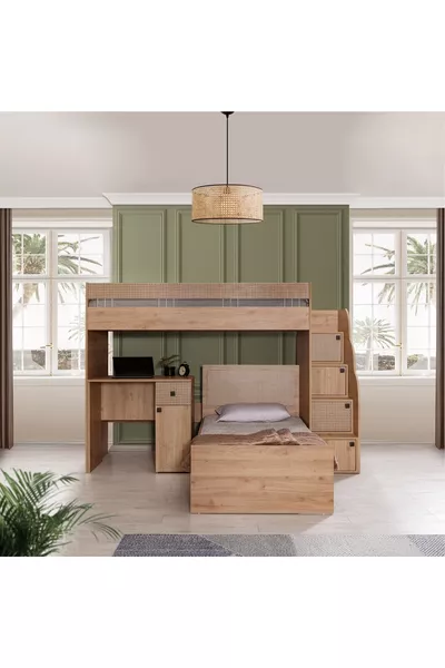 Rustic Bunk Bed Bed Desk