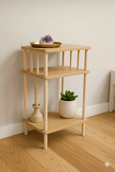 2-Shelf Corner and Side Table - Nightstand – Multi-Purpose Modern Twist-to-Assemble Table