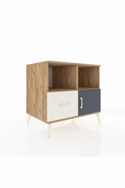 Kronos Dressoir 2 Planken Met 1 Lade En 1 Deur Den/Antraciet/Marmer