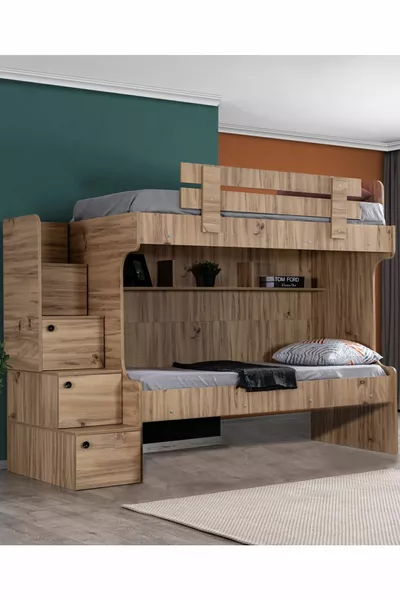 Stapelbed, Viva 2-persoons stapelbed met 3-deurs kast
