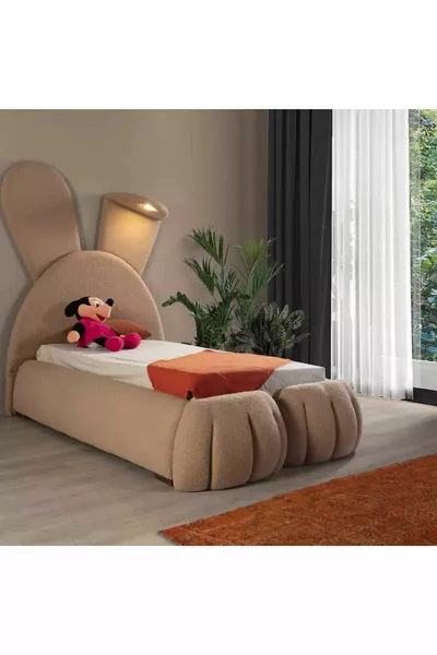 Rabbit Children's Room Set Including Bed Base and Mattress