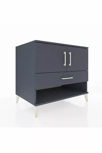 Kronos Dresser with 2 Shelves, 1 Drawer, and 2 Doors, Anthracite-Anthracite