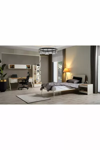 Camera da letto moderna per giovani - con ante armadio a 3 porte