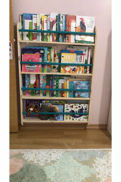 Montessori Bookshelf Wide Model with Rounded Slats