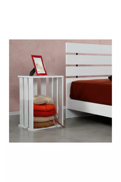 Comodino Huga bianco opaco