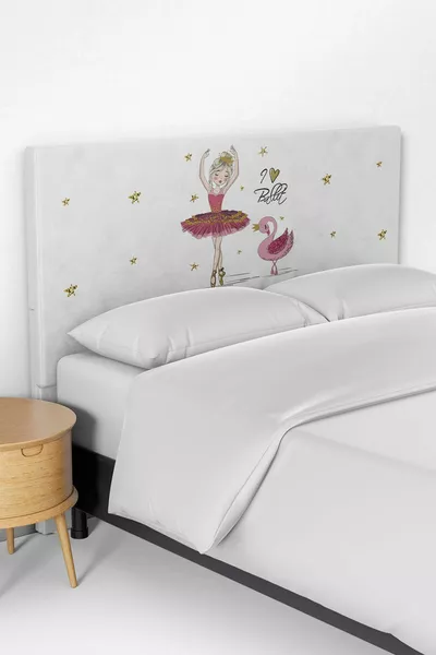 Pink Ballerina Girl Pattern Children's Room Bed Base Headboard Cover