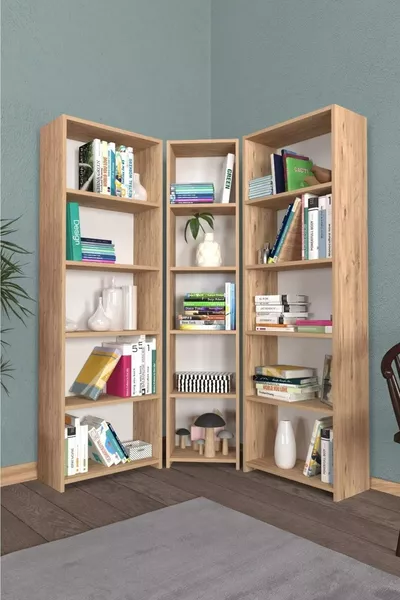Wide Corner Montessori Bookshelf Atlantic Pine