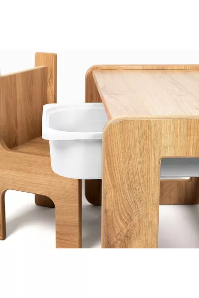 Children's Play, Activity and Event Table, Walnut-White, mm First Grade MDF