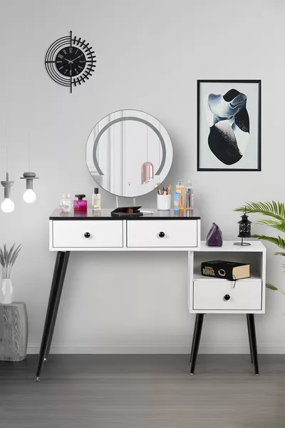 Vera Granit / Schminktisch mit Spiegel / Make-up Organizer / Schminktisch mit Licht / LED-Spiegel