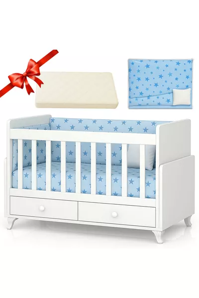 Wsmall Culla Oscillante Accanto alla Mamma con Letto e Set di Biancheria da Letto Blu in Omaggio