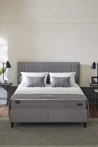 Hydro Cotton & Revien Bed, Base, Headboard 3-Piece Set