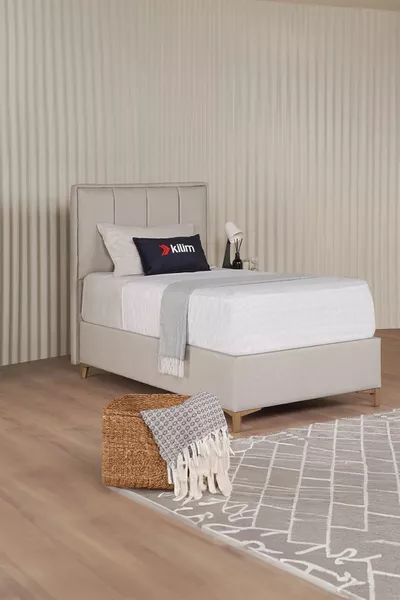 Gold Therapy Storage Bed Beige (HEADBOARD AND MATTRESS NOT INCLUDED)