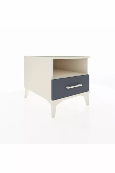 Kronos Nachttisch mit einem Regal und einer Schublade, Achat-Anthrazit