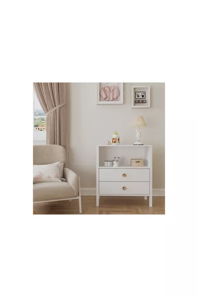 VENEZİA MİNİFİKS ŞİFONYER, WOOD BEYAZ, 2 ÇEKMECELİ