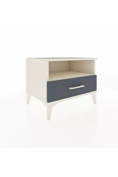 Commode Hyperion à une étagère et un tiroir, Pierre de lune-Anthracite
