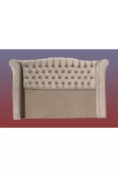 Testiera Alc Grand piuma di cavallo 160 cm, trapuntata, doppia, colore marrone chiaro